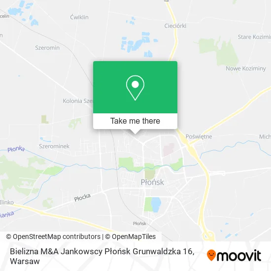 Bielizna M&A Jankowscy Płońsk Grunwaldzka 16 map