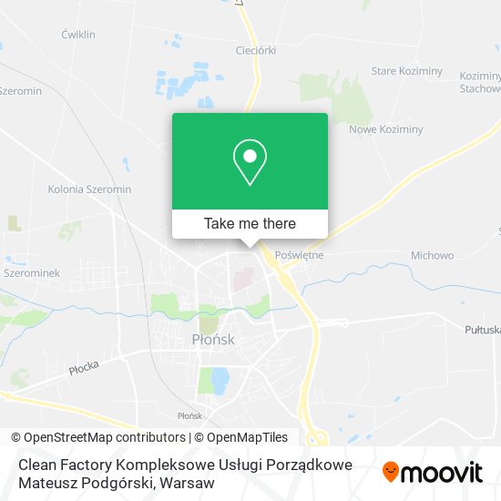 Карта Clean Factory Kompleksowe Usługi Porządkowe Mateusz Podgórski