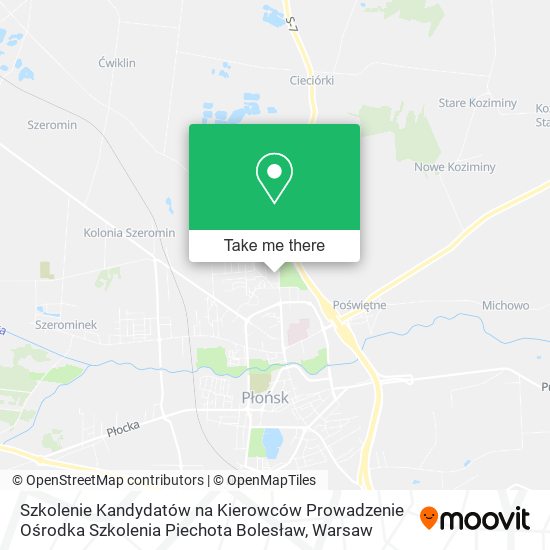 Szkolenie Kandydatów na Kierowców Prowadzenie Ośrodka Szkolenia Piechota Bolesław map