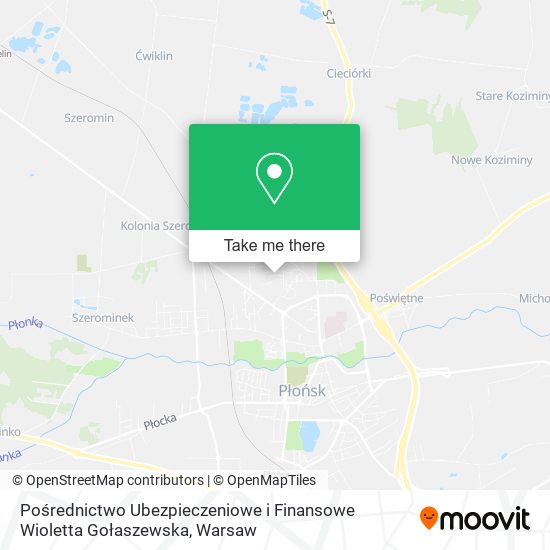 Pośrednictwo Ubezpieczeniowe i Finansowe Wioletta Gołaszewska map