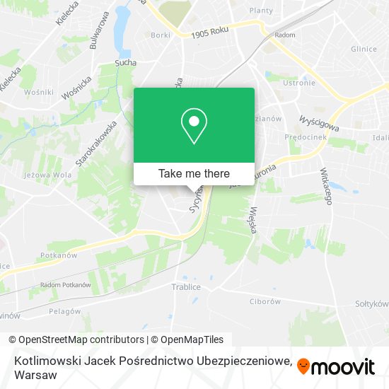 Kotlimowski Jacek Pośrednictwo Ubezpieczeniowe map