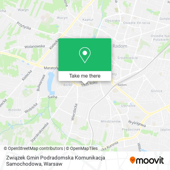 Związek Gmin Podradomska Komunikacja Samochodowa map