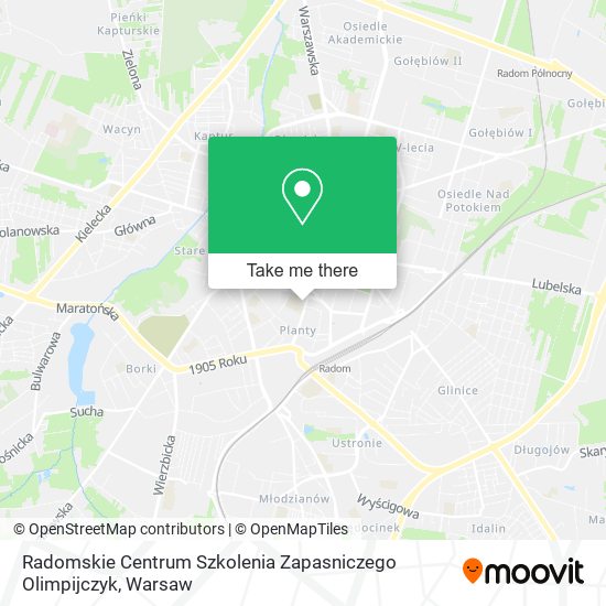 Radomskie Centrum Szkolenia Zapasniczego Olimpijczyk map