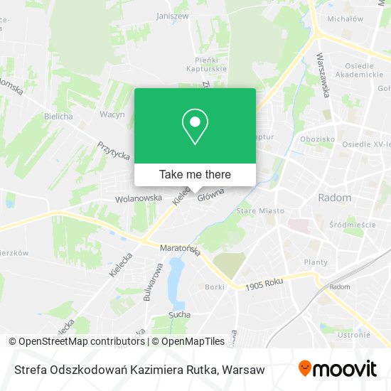 Strefa Odszkodowań Kazimiera Rutka map