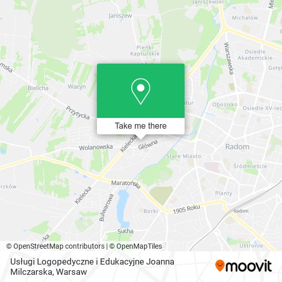 Usługi Logopedyczne i Edukacyjne Joanna Milczarska map