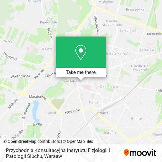 Przychodnia Konsultacyjna Instytutu Fizjologii i Patologii Słuchu map