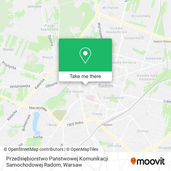 Карта Przedsiębiorstwo Państwowej Komunikacji Samochodowej Radom