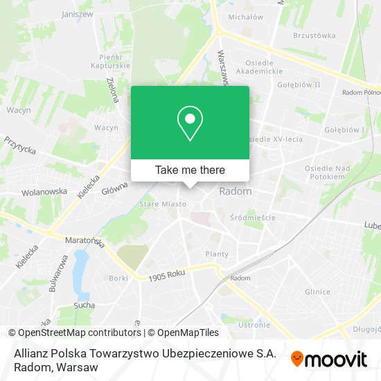 Allianz Polska Towarzystwo Ubezpieczeniowe S.A. Radom map