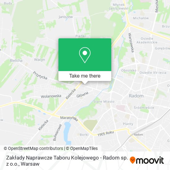 Zakłady Naprawcze Taboru Kolejowego - Radom sp. z o.o. map