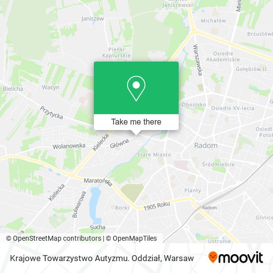 Krajowe Towarzystwo Autyzmu. Oddział map