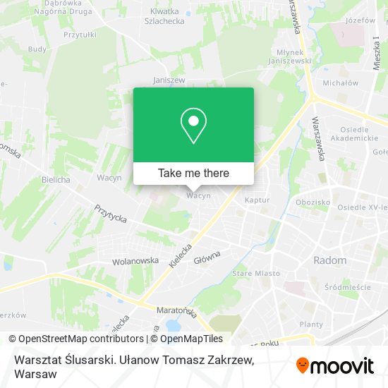 Warsztat Ślusarski. Ułanow Tomasz Zakrzew map