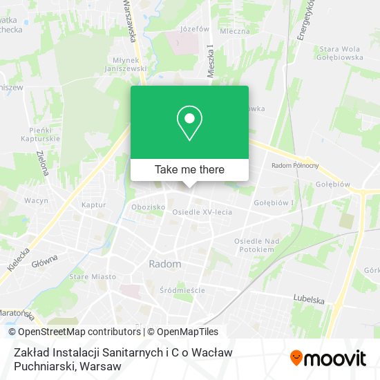 Zakład Instalacji Sanitarnych i C o Wacław Puchniarski map