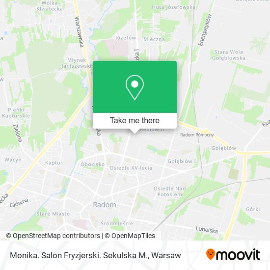 Monika. Salon Fryzjerski. Sekulska M. map