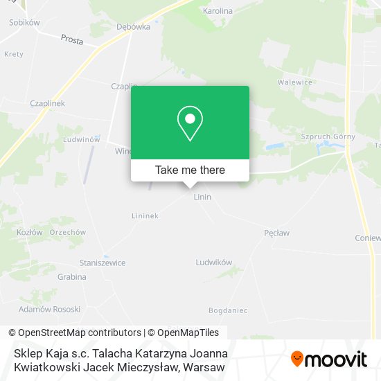 Sklep Kaja s.c. Talacha Katarzyna Joanna Kwiatkowski Jacek Mieczysław map