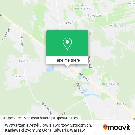 Wytwarzanie Artykułów z Tworzyw Sztucznych. Kaniewski Zygmunt Góra Kalwaria map