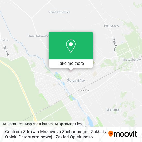 Карта Centrum Zdrowia Mazowsza Zachodniego - Zakłady Opieki Długoterminowej - Zakład Opiekuńczo-Leczniczy