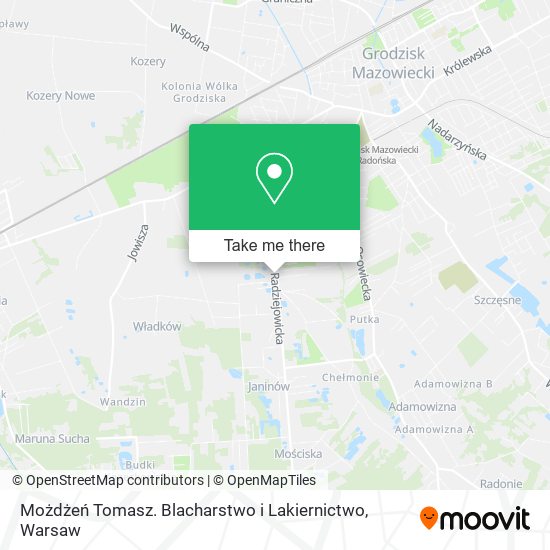 Możdżeń Tomasz. Blacharstwo i Lakiernictwo map