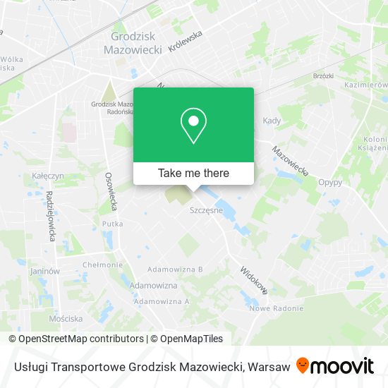 Карта Usługi Transportowe Grodzisk Mazowiecki