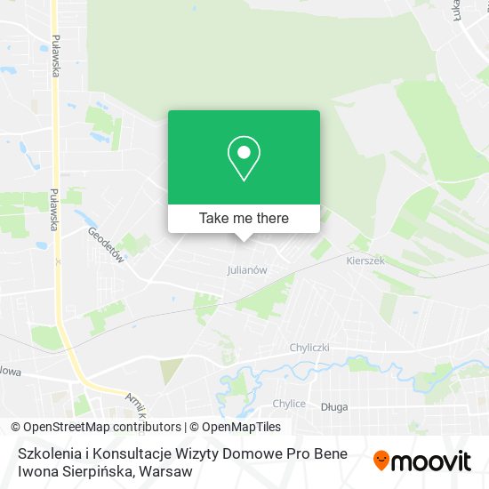 Szkolenia i Konsultacje Wizyty Domowe Pro Bene Iwona Sierpińska map