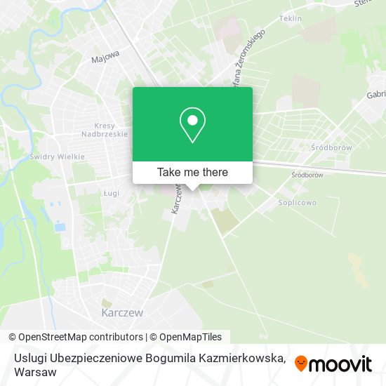 Uslugi Ubezpieczeniowe Bogumila Kazmierkowska map