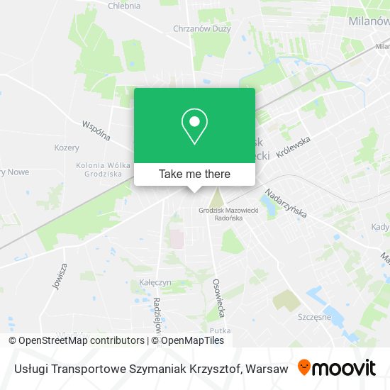 Usługi Transportowe Szymaniak Krzysztof map