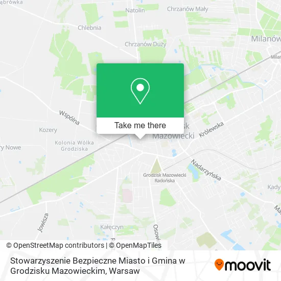 Карта Stowarzyszenie Bezpieczne Miasto i Gmina w Grodzisku Mazowieckim