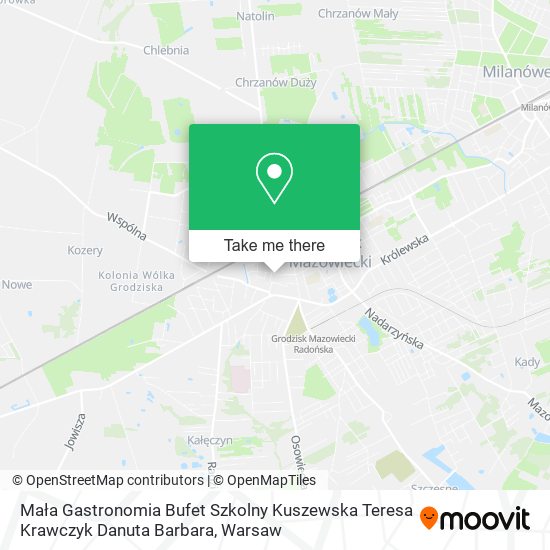 Mała Gastronomia Bufet Szkolny Kuszewska Teresa Krawczyk Danuta Barbara map