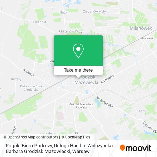 Rogala Biuro Podróży, Usług i Handlu. Walczyńska Barbara Grodzisk Mazowiecki map