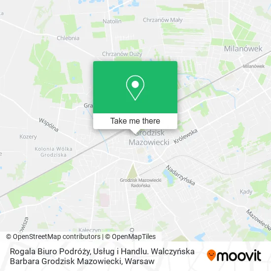 Карта Rogala Biuro Podróży, Usług i Handlu. Walczyńska Barbara Grodzisk Mazowiecki