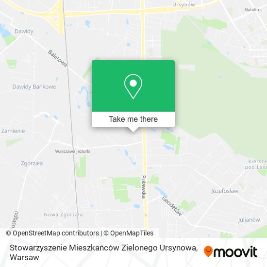 Карта Stowarzyszenie Mieszkańców Zielonego Ursynowa