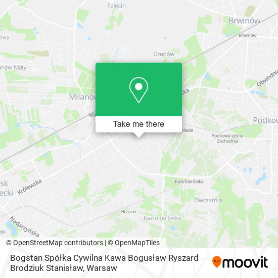 Bogstan Spółka Cywilna Kawa Bogusław Ryszard Brodziuk Stanisław map