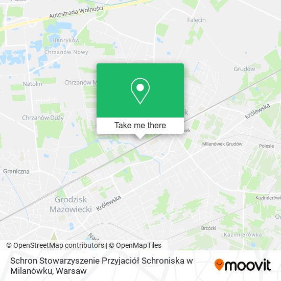 Schron Stowarzyszenie Przyjaciół Schroniska w Milanówku map