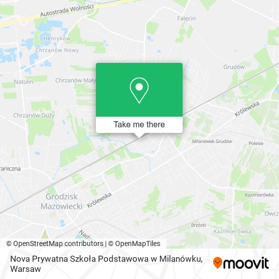 Nova Prywatna Szkoła Podstawowa w Milanówku map