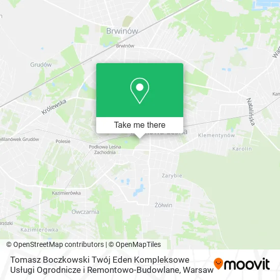 Карта Tomasz Boczkowski Twój Eden Kompleksowe Usługi Ogrodnicze i Remontowo-Budowlane