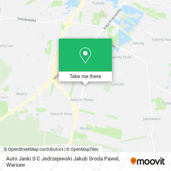 Карта Auto Janki S C Jedrzejewski Jakub Sroda Pawel
