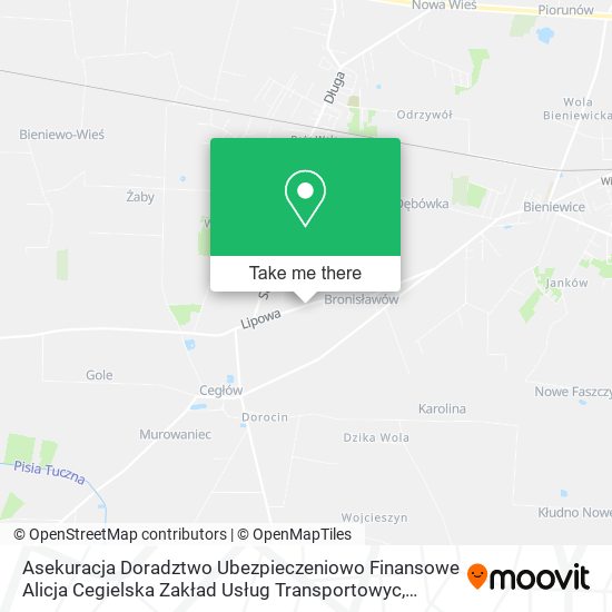 Asekuracja Doradztwo Ubezpieczeniowo Finansowe Alicja Cegielska Zakład Usług Transportowyc map