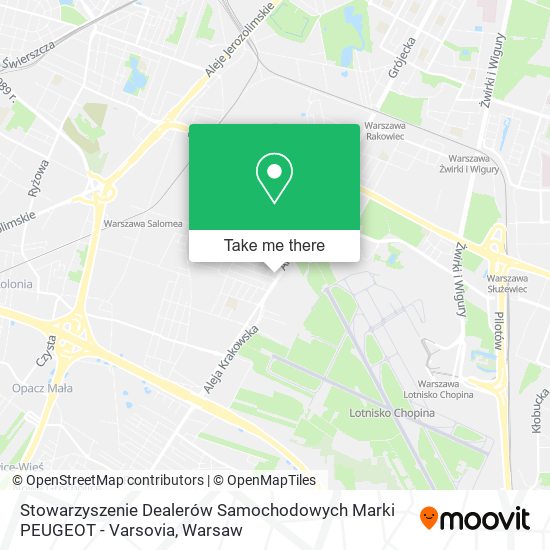 Stowarzyszenie Dealerów Samochodowych Marki PEUGEOT - Varsovia map