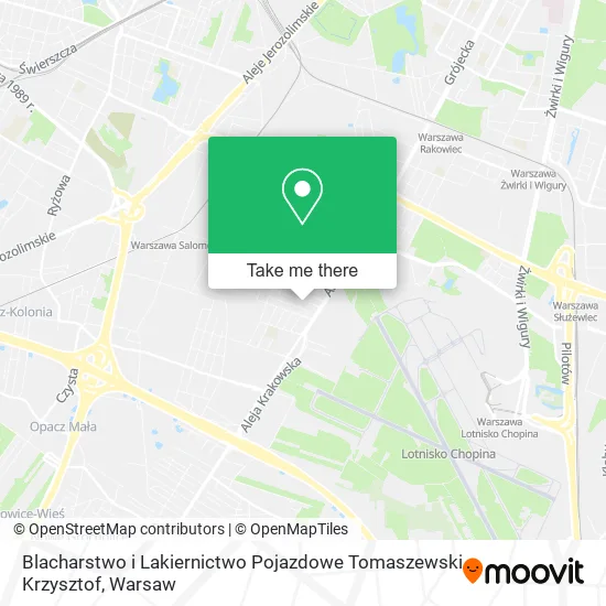 Blacharstwo i Lakiernictwo Pojazdowe Tomaszewski Krzysztof map