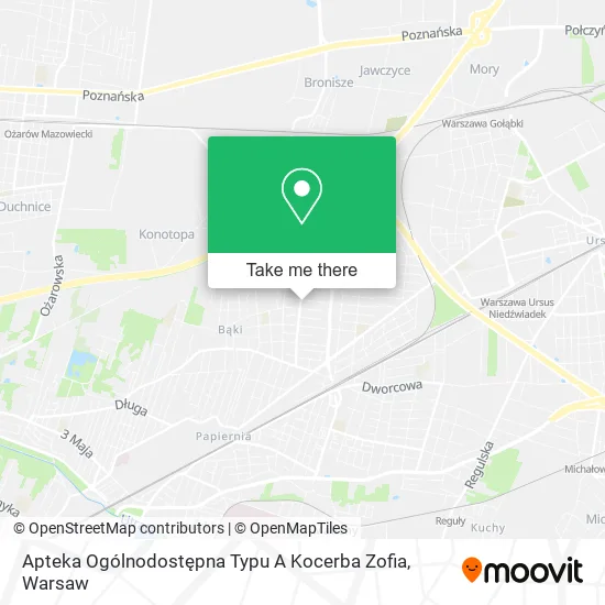 Apteka Ogólnodostępna Typu A Kocerba Zofia map