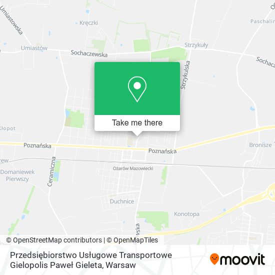 Przedsiębiorstwo Usługowe Transportowe Gielopolis Paweł Gieleta map