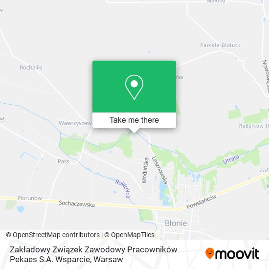 Zakładowy Związek Zawodowy Pracowników Pekaes S.A. Wsparcie map