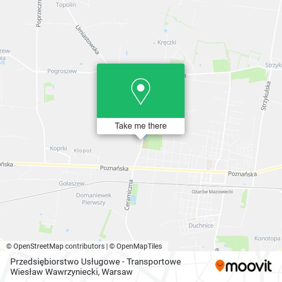 Przedsiębiorstwo Usługowe - Transportowe Wiesław Wawrzyniecki map