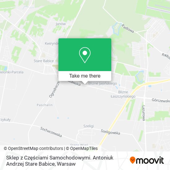 Sklep z Częściami Samochodowymi. Antoniuk Andrzej Stare Babice map