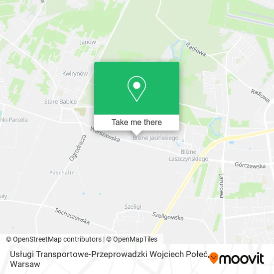 Карта Usługi Transportowe-Przeprowadzki Wojciech Połeć