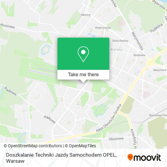 Doszkalanie Techniki Jazdy Samochodem OPEL map