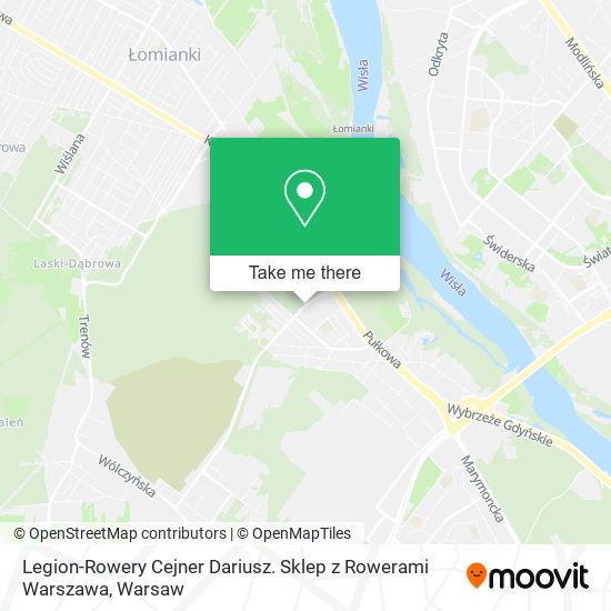 Legion-Rowery Cejner Dariusz. Sklep z Rowerami Warszawa map