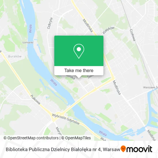 Biblioteka Publiczna Dzielnicy Białołęka nr 4 map