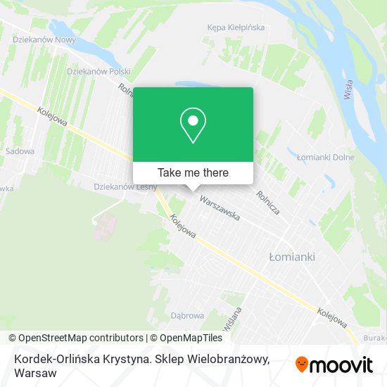 Kordek-Orlińska Krystyna. Sklep Wielobranżowy map