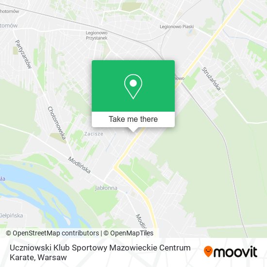 Карта Uczniowski Klub Sportowy Mazowieckie Centrum Karate