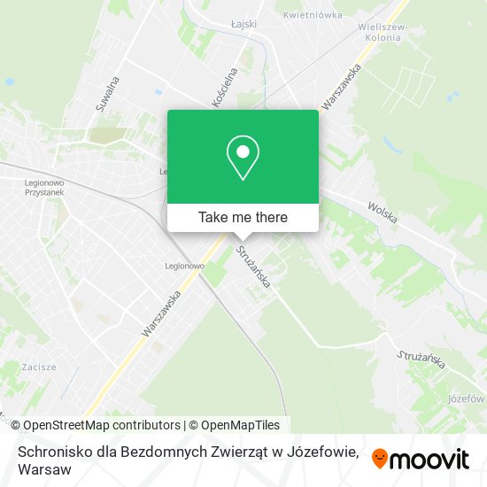 Schronisko dla Bezdomnych Zwierząt w Józefowie map